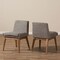 Baxton Studio Walnut Wood Finishing and Gravel Upholstered Dining Side Chair, PK2 133-7146 - alternate 3